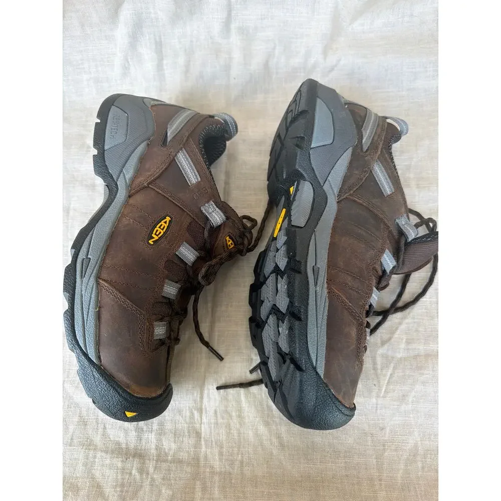 Keen Utility Steel Toe 8D Brown Gray Detroit XT ESD Key-Tech Lace Up Sneakers